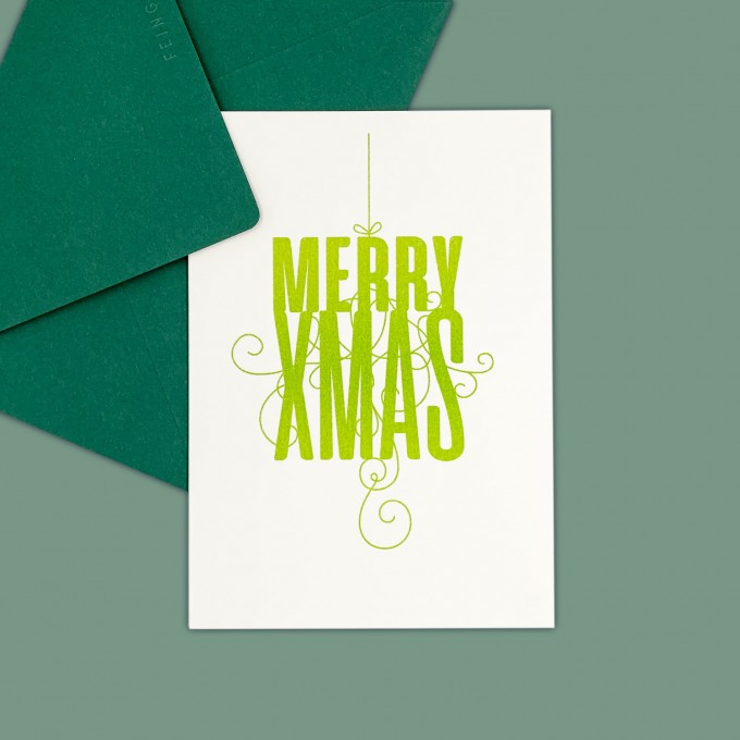 Feingeladen // FANCY TYPE // Merry Xmas (LG) // RISO-Klappkarte, A6 Feingeladen // FANCY TYPE // Merry Xmas (LG) // RISO-Klappkarte, A6
