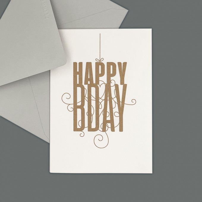 Feingeladen // FANCY TYPE // Happy Bday (CP) // RISO-Klappkarte, A6 Feingeladen // FANCY TYPE // Happy Bday (CP) // RISO-Klappkarte, A6