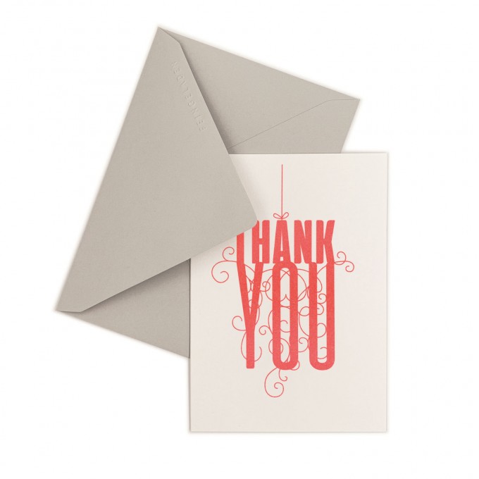 Feingeladen // FANCY TYPE // Thank you (FR) // RISO-Klappkarte, A6 Feingeladen // FANCY TYPE // Thank you (FR) // RISO-Klappkarte, A6