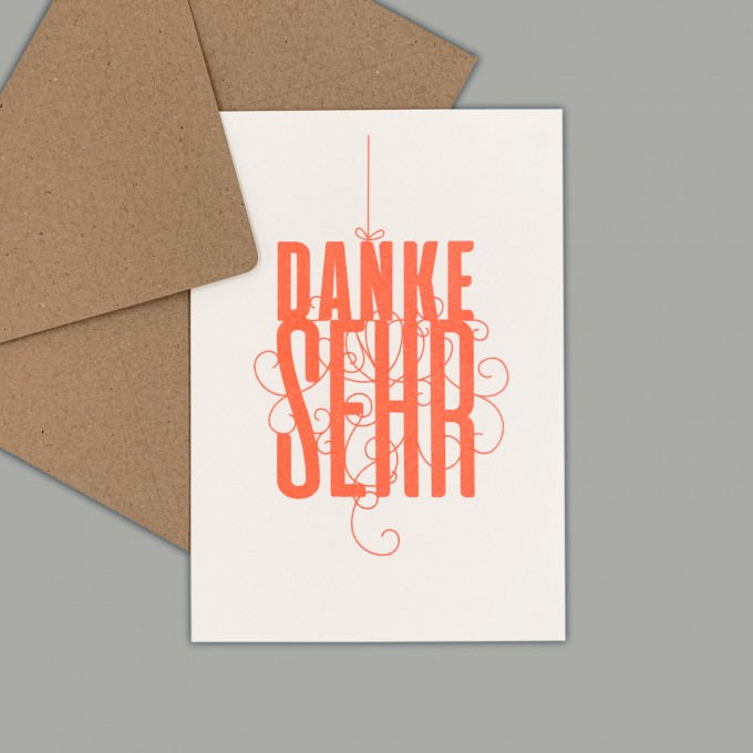 Feingeladen // FANCY TYPE // Danke sehr (FO) // RISO-Klappkarte, A6 Feingeladen // FANCY TYPE // Danke sehr (FO) // RISO-Klappkarte, A6