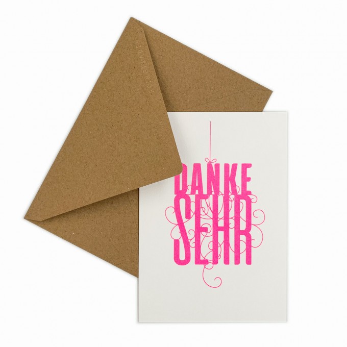 Feingeladen // FANCY TYPE // Danke sehr (FP) // RISO-Klappkarte, A6 Feingeladen // FANCY TYPE // Danke sehr (FP) // RISO-Klappkarte, A6