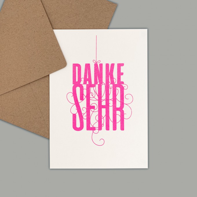 Feingeladen // FANCY TYPE // Danke sehr (FP) // RISO-Klappkarte, A6 Feingeladen // FANCY TYPE // Danke sehr (FP) // RISO-Klappkarte, A6