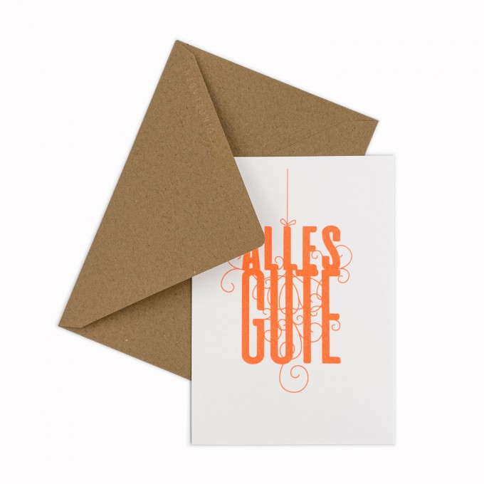 Feingeladen // FANCY TYPE // Alles Gute (FO) // RISO-Klappkarte, A6 Feingeladen // FANCY TYPE // Alles Gute (FO) // RISO-Klappkarte, A6