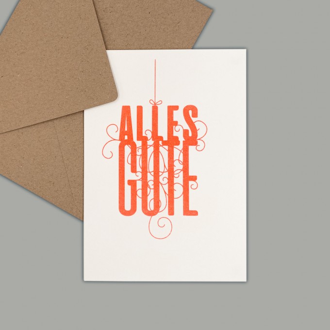 Feingeladen // FANCY TYPE // Alles Gute (FO) // RISO-Klappkarte, A6 Feingeladen // FANCY TYPE // Alles Gute (FO) // RISO-Klappkarte, A6
