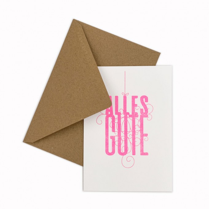 Feingeladen // FANCY TYPE // Alles Gute (FP) // RISO-Klappkarte, A6 Feingeladen // FANCY TYPE // Alles Gute (FP) // RISO-Klappkarte, A6
