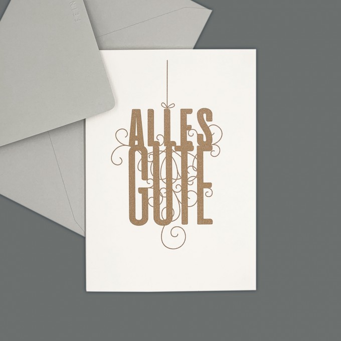 Feingeladen // FANCY TYPE // Alles Gute (GD) // RISO-Klappkarte, A6 Feingeladen // FANCY TYPE // Alles Gute (GD) // RISO-Klappkarte, A6