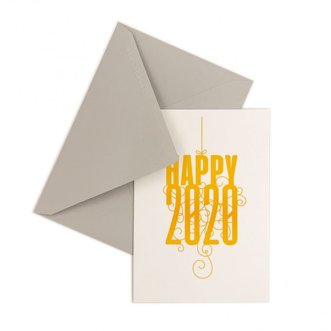 Feingeladen // FANCY TYPE // Happy 2020 (SF) // RISO-Klappkarte, A6 Feingeladen // FANCY TYPE // Happy 2020 (SF) // RISO-Klappkarte, A6