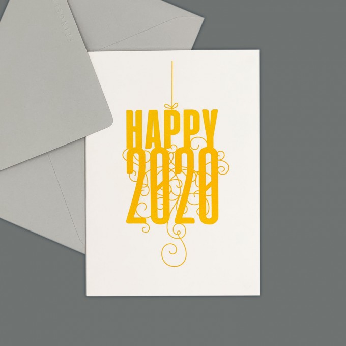 Feingeladen // FANCY TYPE // Happy 2020 (SF) // RISO-Klappkarte, A6 Feingeladen // FANCY TYPE // Happy 2020 (SF) // RISO-Klappkarte, A6