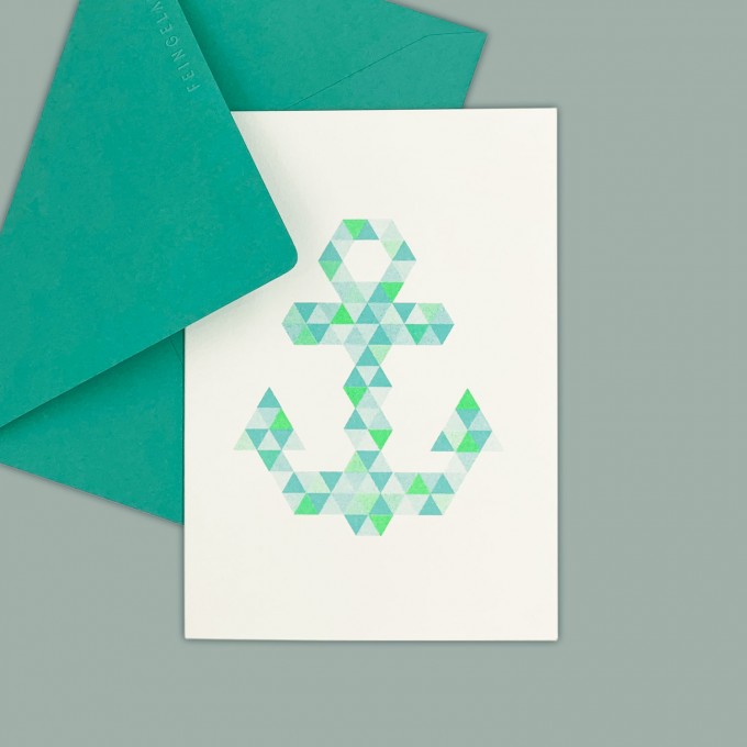 Feingeladen // FLASHY TRIANGLES // Anchor (FGMI) // RISO-Klappkarte, A6 Feingeladen // FLASHY TRIANGLES // Anchor (FGMI) // RISO-Klappkarte, A6