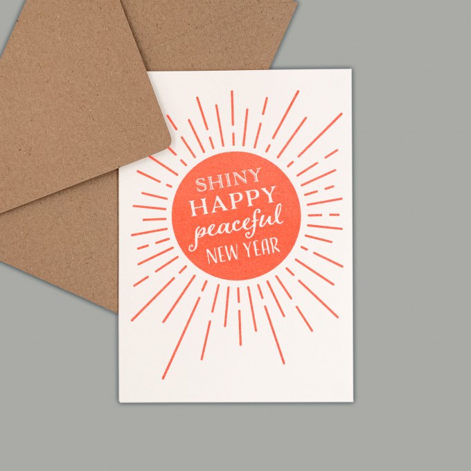 Feingeladen // KARAOKE INSPIRED // Shiny happy peaceful New Year (FO) // RISO-Klappkarte, A6 Feingeladen // KARAOKE INSPIRED // Shiny happy peaceful New Year (FO) // RISO-Klappkarte, A6