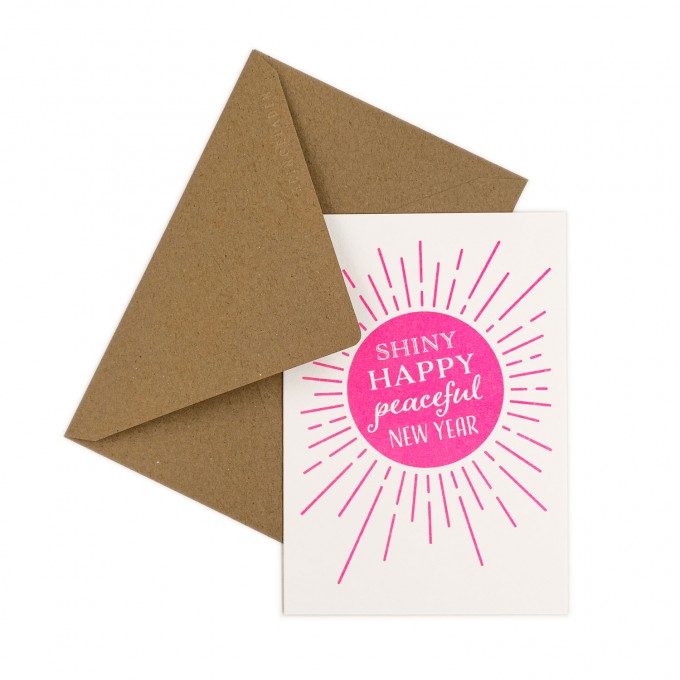 Feingeladen // KARAOKE INSPIRED // Shiny happy peaceful New Year (FP) // RISO-Klappkarte, A6 Feingeladen // KARAOKE INSPIRED // Shiny happy peaceful New Year (FP) // RISO-Klappkarte, A6