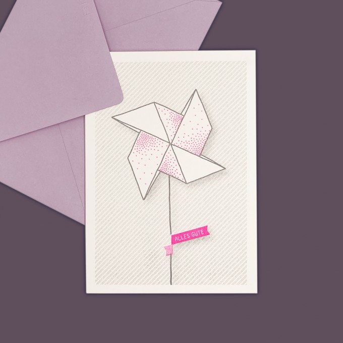 Feingeladen // LIKE ORIGAMI // Windrad »Alles Gute« (GRFP) // RISO-Klappkarte, A6 Feingeladen // LIKE ORIGAMI // Windrad »Alles Gute« (GRFP) // RISO-Klappkarte, A6