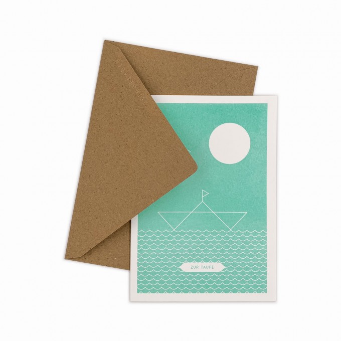 Feingeladen // ROUNDABOUT // Boot »Zur Taufe« (MI) // RISO-Klappkarte, A6 Feingeladen // ROUNDABOUT // Boot »Zur Taufe« (MI) // RISO-Klappkarte, A6