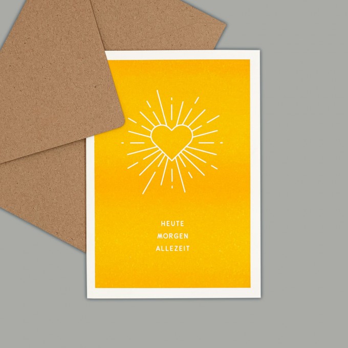 Feingeladen // SIMPLY DIVINE // Blessing »Heute Morgen Allezeit« (SF) // RISO-Klappkarte, A6 Feingeladen // SIMPLY DIVINE // Blessing »Heute Morgen Allezeit« (SF) // RISO-Klappkarte, A6