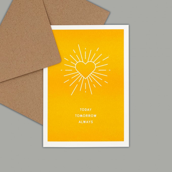 Feingeladen // SIMPLY DIVINE // Blessing »Today Tomorrow Always« (SF) // RISO-Klappkarte, A6 Feingeladen // SIMPLY DIVINE // Blessing »Today Tomorrow Always« (SF) // RISO-Klappkarte, A6
