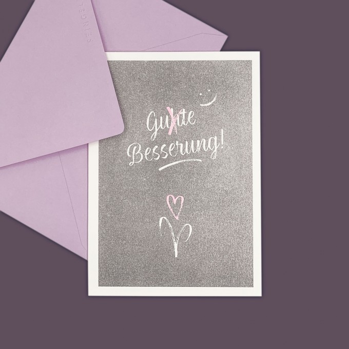 Feingeladen // CHALK TALES // »Gute Besserung« (GRFP) // RISO-Klappkarte, A6 Feingeladen // CHALK TALES // »Gute Besserung« (GRFP) // RISO-Klappkarte, A6
