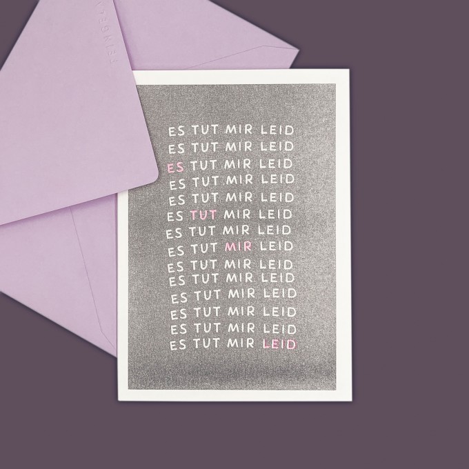 Feingeladen // CHALK TALES // »Es tut mir Leid« (GRFP) // RISO-Klappkarte, A6 Feingeladen // CHALK TALES // »Es tut mir Leid« (GRFP) // RISO-Klappkarte, A6