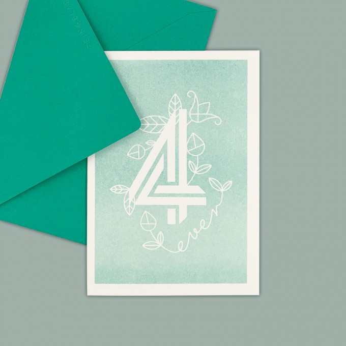 Feingeladen // NUMBERS // »4ever« (MI) // RISO-Klappkarte, A6 Feingeladen // NUMBERS // »4ever« (MI) // RISO-Klappkarte, A6