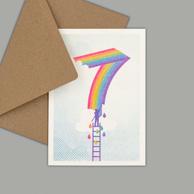Feingeladen // NUMBERS // »Wolke Sieben« (FPSFAQ) // RISO-Klappkarte, A6 Feingeladen // NUMBERS // »Wolke Sieben« (FPSFAQ) // RISO-Klappkarte, A6