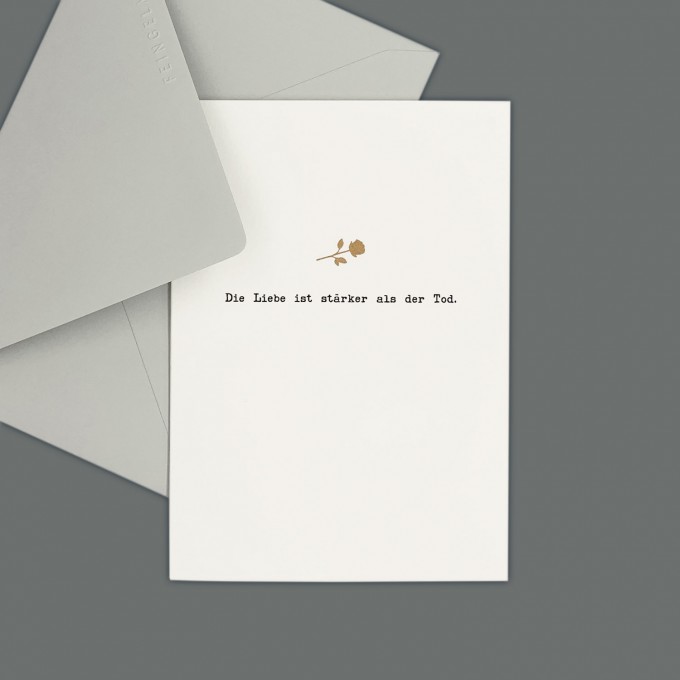 Feingeladen // MAGIC WORDS // »Die Liebe ist stärker als der Tod« (BKGD) // RISO-Klappkarte, A6 Feingeladen // MAGIC WORDS // »Die Liebe ist stärker als der Tod« (BKGD) // RISO-Klappkarte, A6