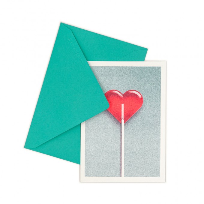 Feingeladen // GOOD TIMES // Heart Lollipop (TLFR) // RISO-Klappkarte, A6 Feingeladen // GOOD TIMES // Heart Lollipop (TLFR) // RISO-Klappkarte, A6
