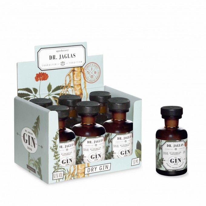 DR. JAGLAS Dry GIN-seng Navy Gin 6x50ml 50%vol DR. JAGLAS Dry GIN-seng Navy Gin 6x50ml 50%vol