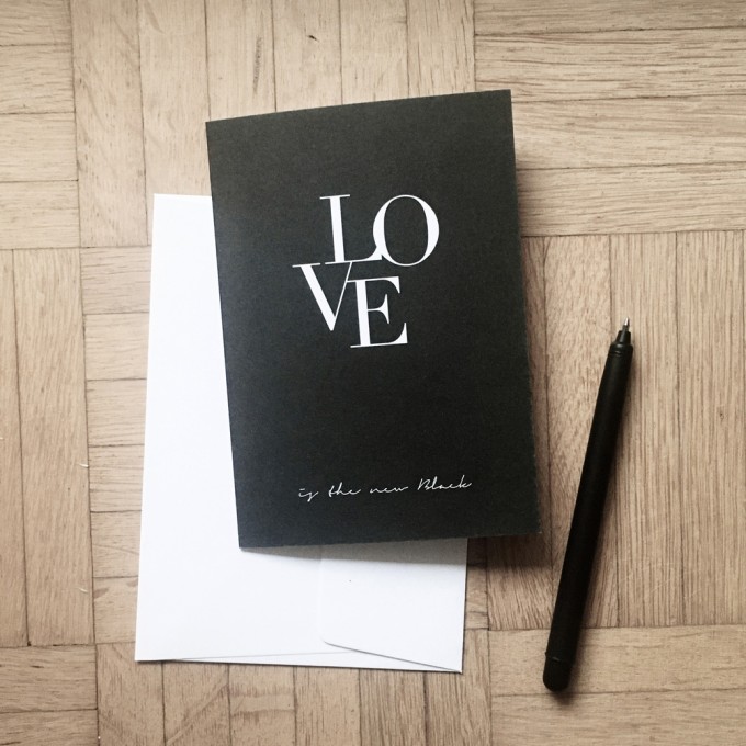 Love is the new black – Grußkarte "Ligatur"