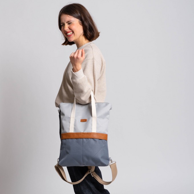 MULINU 3-in-1-Rucksack UNIQUE GRETA Hellgrau MULINU 3-in-1-Rucksack UNIQUE GRETA Hellgrau