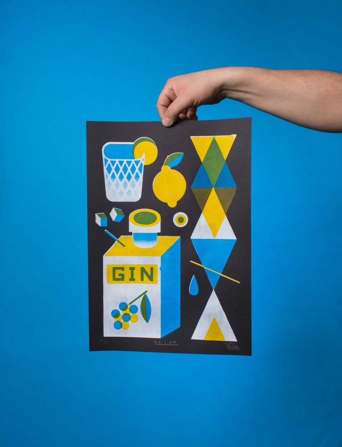 Martin Krusche - Stencildruck »Gin« DINA3 Martin Krusche - Stencildruck »Gin« DINA3