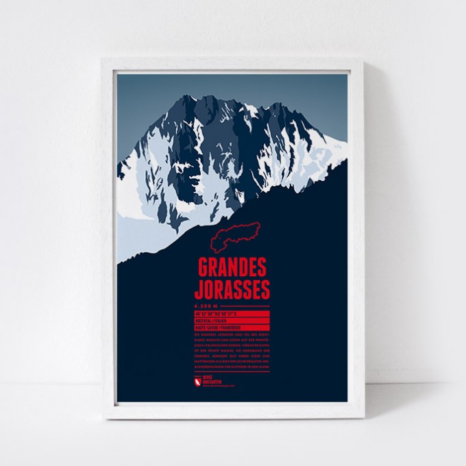 Marmota Maps – Grandes Jorasses - Bergdruck Marmota Maps – Grandes Jorasses - Bergdruck