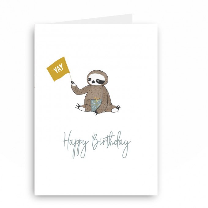melike Grußkarte Faultier Happy Birthday melike Grußkarte Faultier Happy Birthday