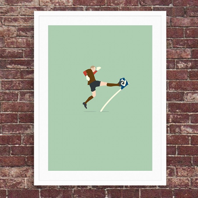 "Derby Kick" A3 Fußballposter von HANDS OF GOD "Derby Kick" A3 Fußballposter von HANDS OF GOD