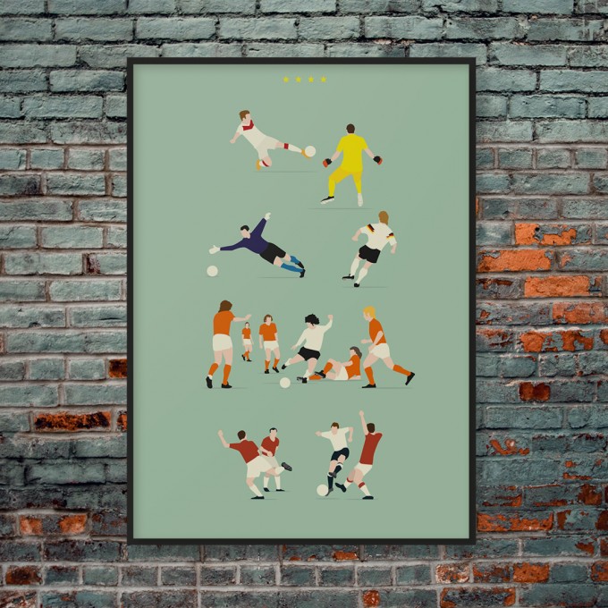 "Vier Sterne" Fußball-Poster von HANDS OF GOD FOOTBALL "Vier Sterne" Fußball-Poster von HANDS OF GOD FOOTBALL