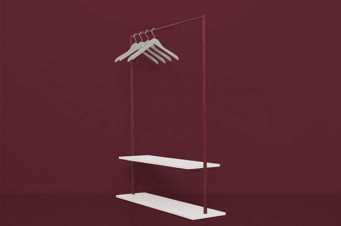 Garderobe HANGON Weinrot mit Ablage | JOHANENLIES Garderobe HANGON Weinrot mit Ablage | JOHANENLIES