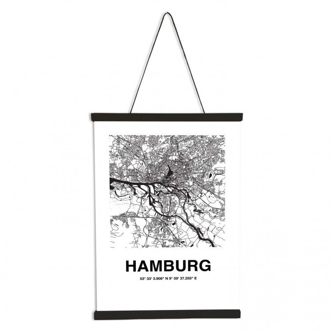 Stadtliebe® | Hamburg Karte Poster DIN A3 inkl. Magnetische Posterleiste im Set. Stadtliebe® | Hamburg Karte Poster DIN A3 inkl. Magnetische Posterleiste im Set.