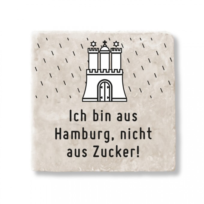 Stadtliebe® | Hamburg Marmor Magnet „Ich bin aus Hamburg, nicht aus Zucker“