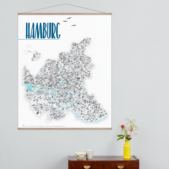 Rapü Design Hamburg Poster, inkl. Posterleiste Rapü Design Hamburg Poster, inkl. Posterleiste