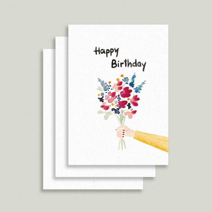 Farina Kuklinski • 3er Postkarten Set • Happy Birthday