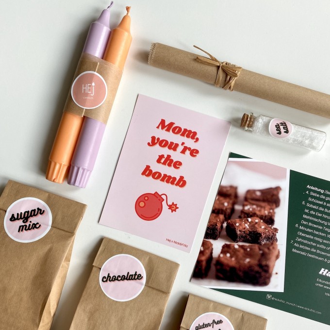 Hej Candles x Muttertags-Backbox mit Dip Dye Kerzen Hej Candles x Muttertags-Backbox mit Dip Dye Kerzen