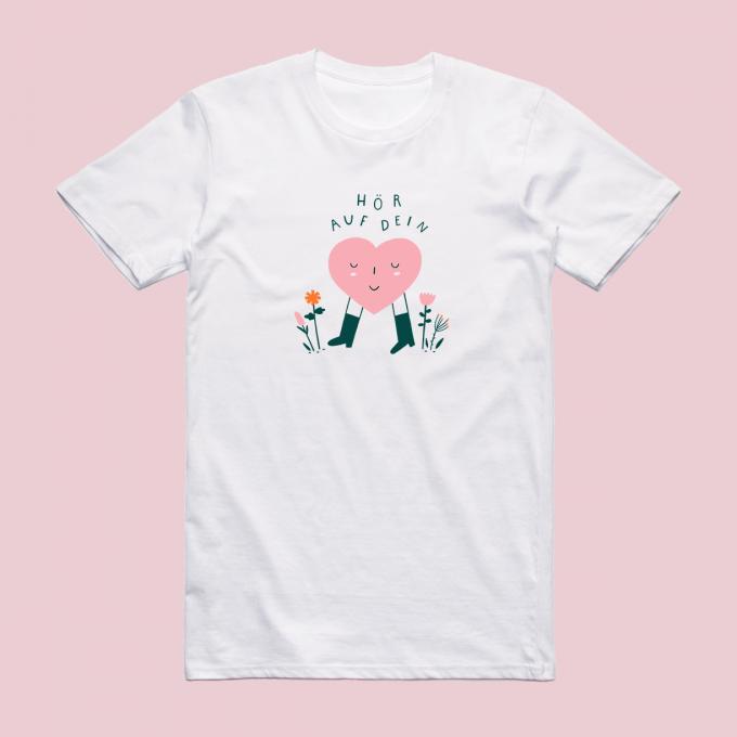 Notietzblock Tshirt "Hör auf dein Herz" - Print Notietzblock Tshirt "Hör auf dein Herz" - Print
