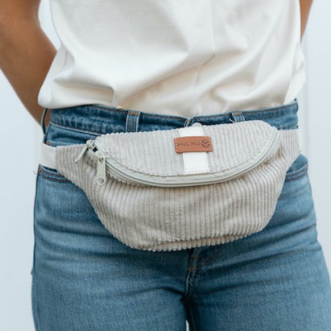 MULINU - Bauchtasche | Hipbag HENNES S Breitcord Cremeweiß MULINU - Bauchtasche | Hipbag HENNES S Breitcord Cremeweiß
