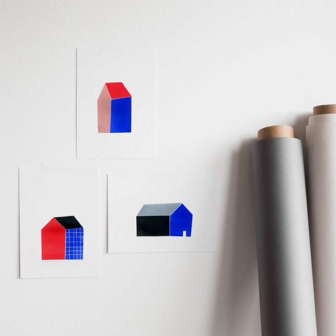 Linoldruck »Tiny houses« (10x15cm) / fidu—fine paper goods