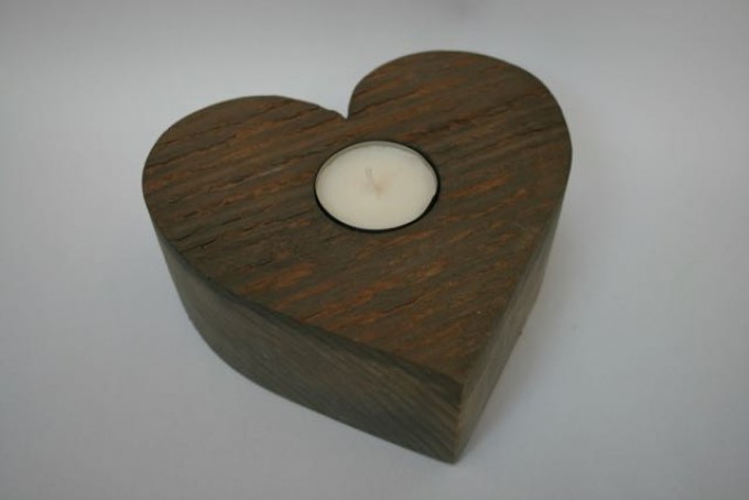 Kernholz Holzherz Grau Kernholz Holzherz Grau