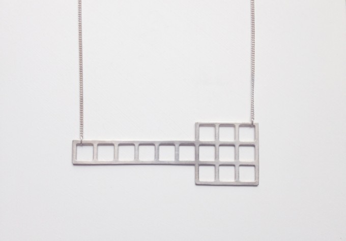 theobalt.design tetris Kette quer versilbert theobalt.design tetris Kette quer versilbert