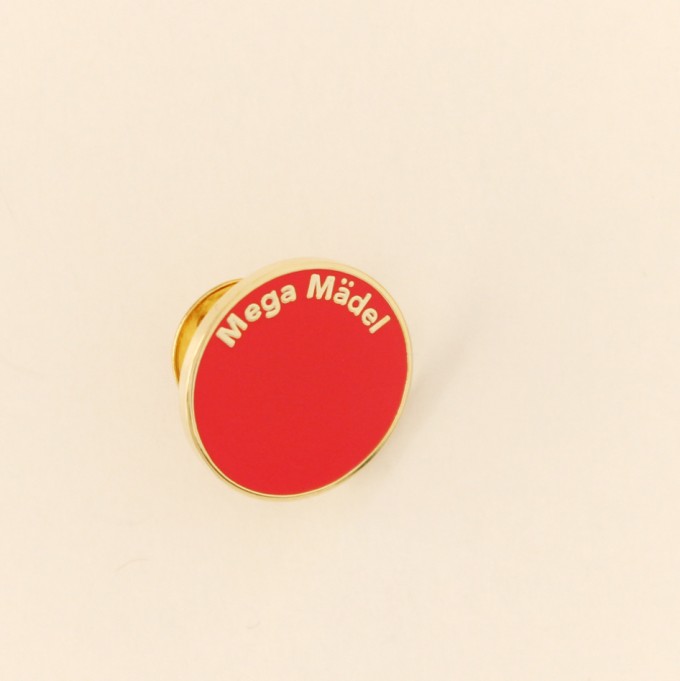 stahlpink "Mega Mädel"-Pin stahlpink "Mega Mädel"-Pin