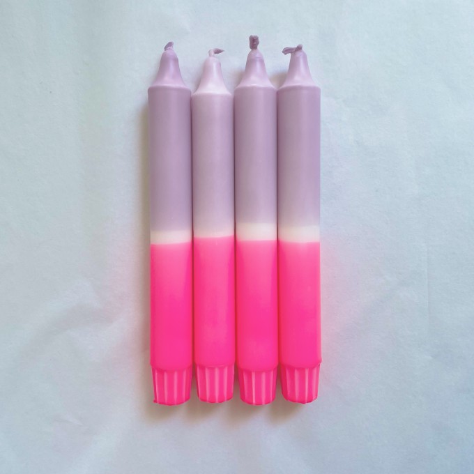 Hej Candles x Dip Dye Kerzen Neon Flieder Pink (4er-Set) Hej Candles x Dip Dye Kerzen Neon Flieder Pink (4er-Set)