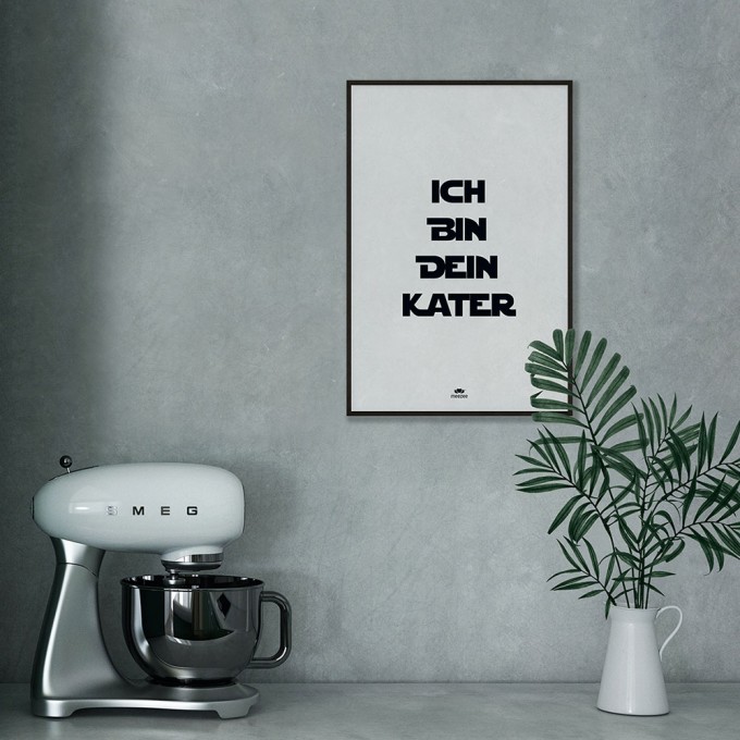meezee FONT POSTER - ICH BIN DEIN KATER - white - 40 x 60cm meezee FONT POSTER - ICH BIN DEIN KATER - white - 40 x 60cm