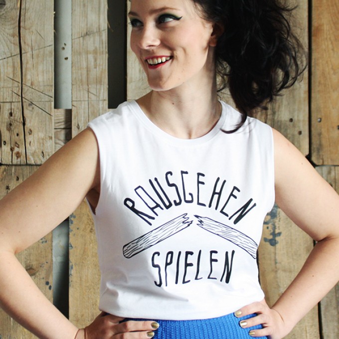 KINDERGELD ORGANIC Womens Raw Tank "JOHANN" (RAUSGEHEN SPIELEN) KINDERGELD ORGANIC Womens Raw Tank "JOHANN" (RAUSGEHEN SPIELEN)