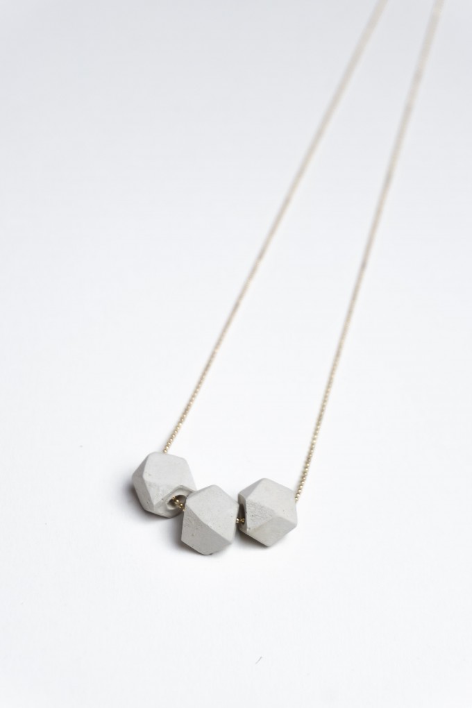 Klunkergrau Betonschmuck | 3x Geometrische Perle aus Beton Klunkergrau Betonschmuck | 3x Geometrische Perle aus Beton