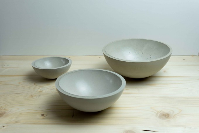 Klunkergrau Interior Helle Schalen Aus Beton